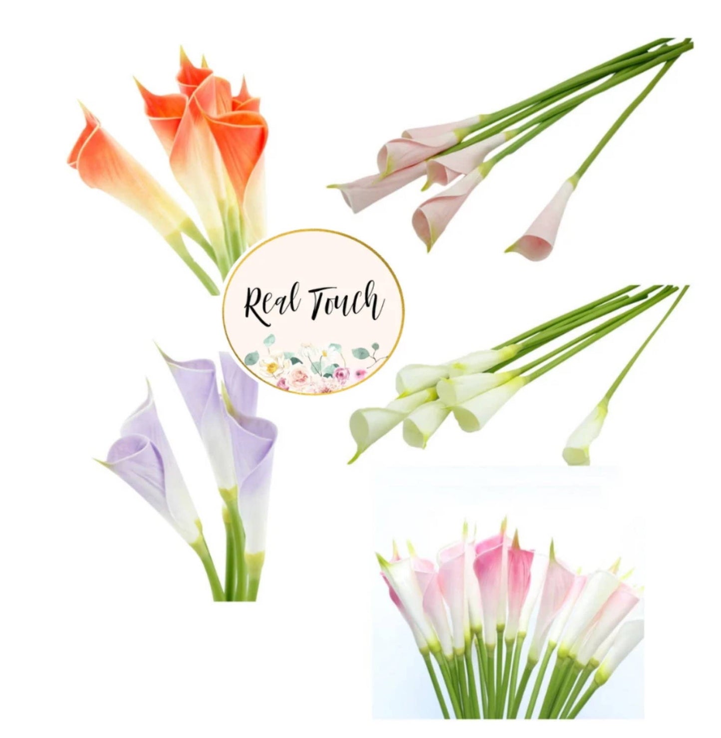 24" Long Premium Lifelike Real Touch Artificial Calla lily