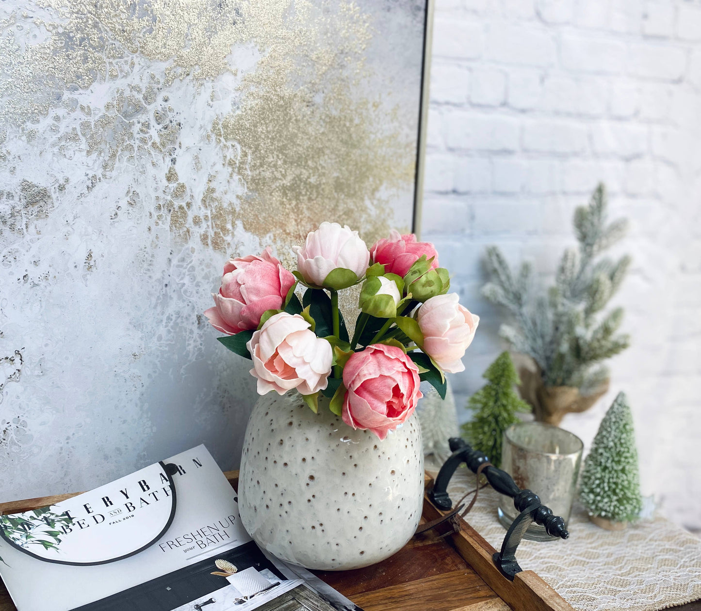 Real touch artificial Peony bouquet
