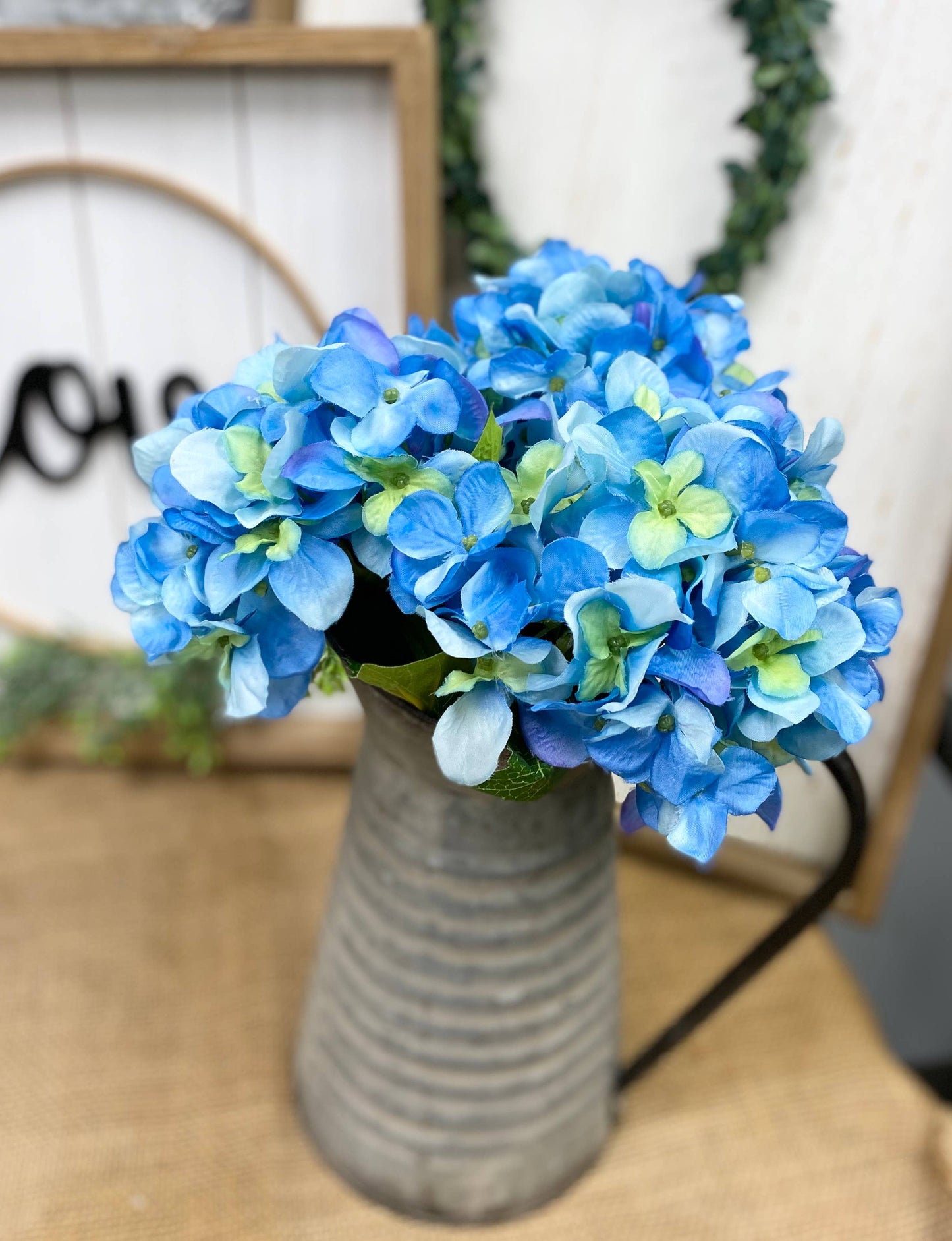 14" Artificial Hydrangea - 5" bloom