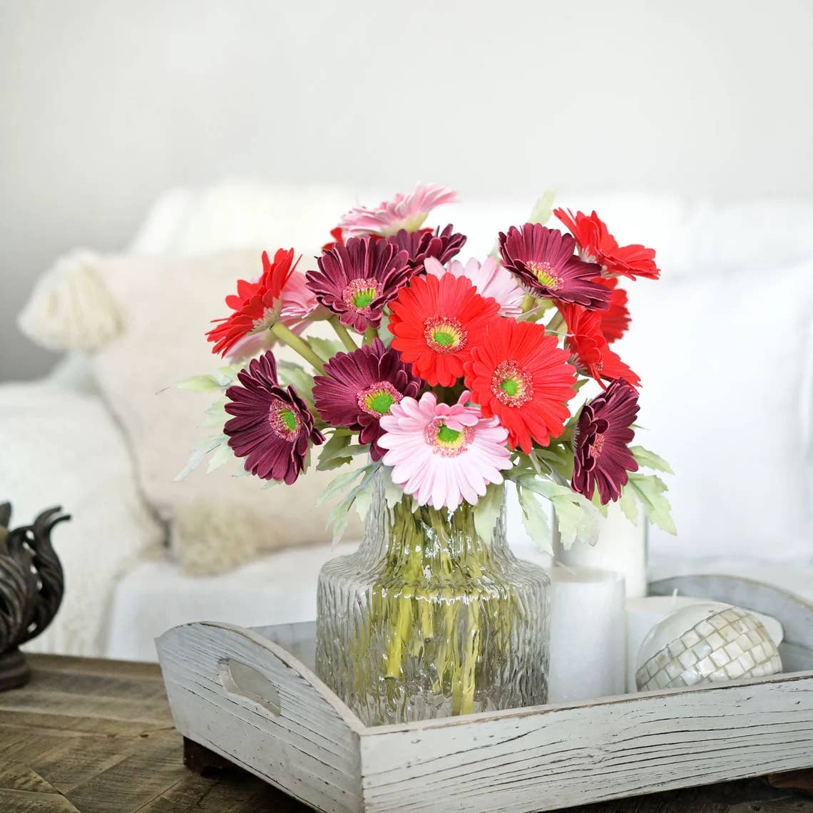 14"-Pack of 7stem Real Touch Daisy Bouquet