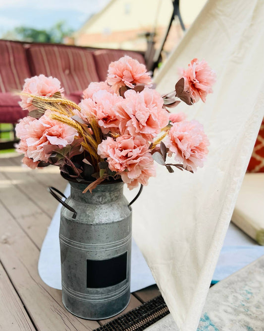 30" Rustic Artificial Silk Peony spray with 5 Blooms