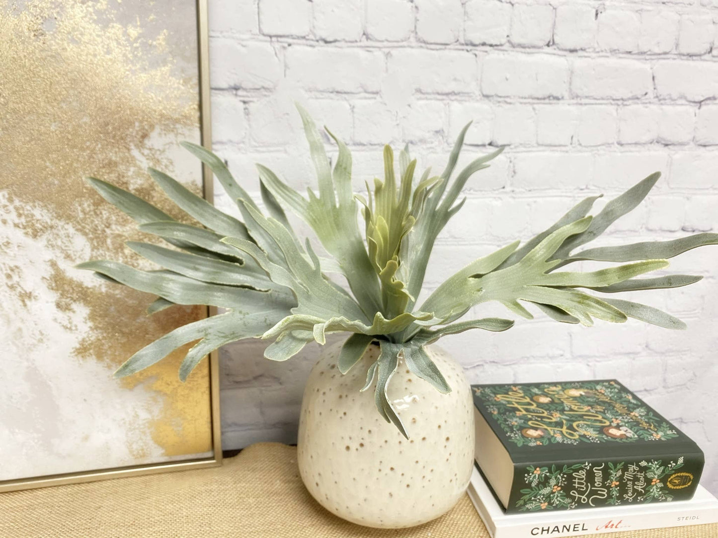 16" Artificial Staghorn plant-12 leaves