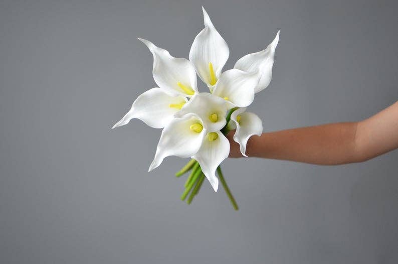 16" Ultra Soft Real touch artificial calla lily bouquet