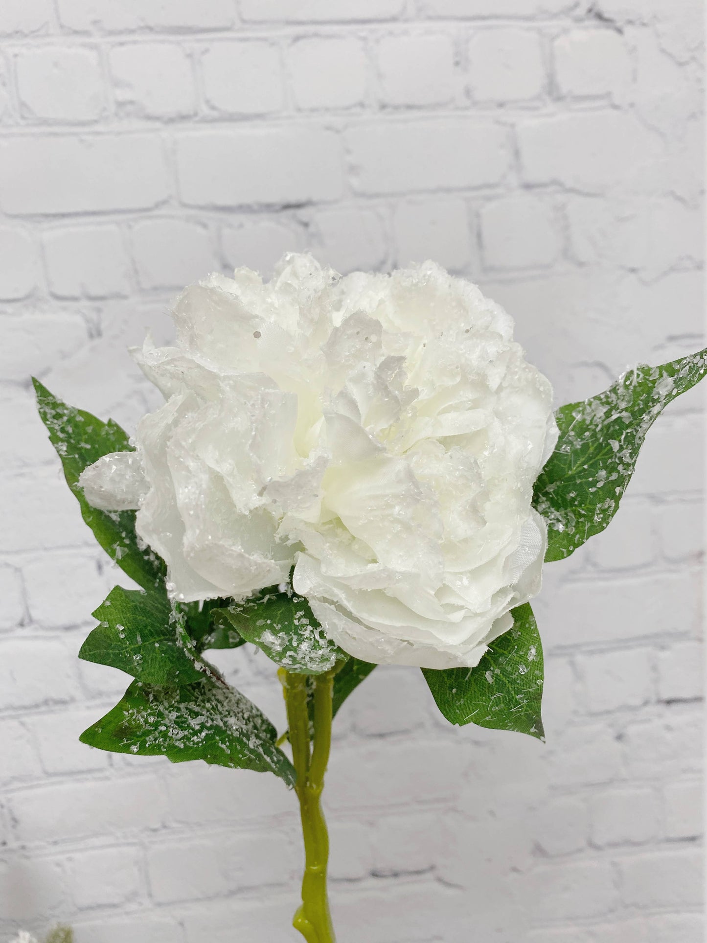 14" Artificial Snowy peony bloom