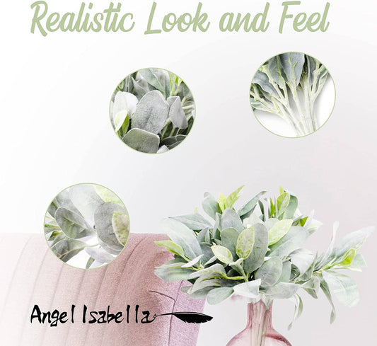 14"" "Realistic Flocked Artificial Lamb's Ear