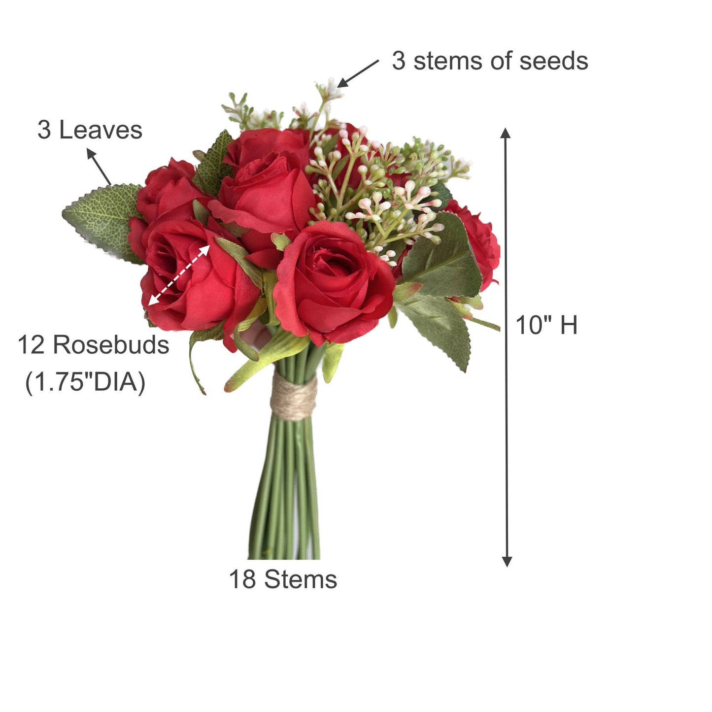 1 Dozen artificial rosebud bouquet