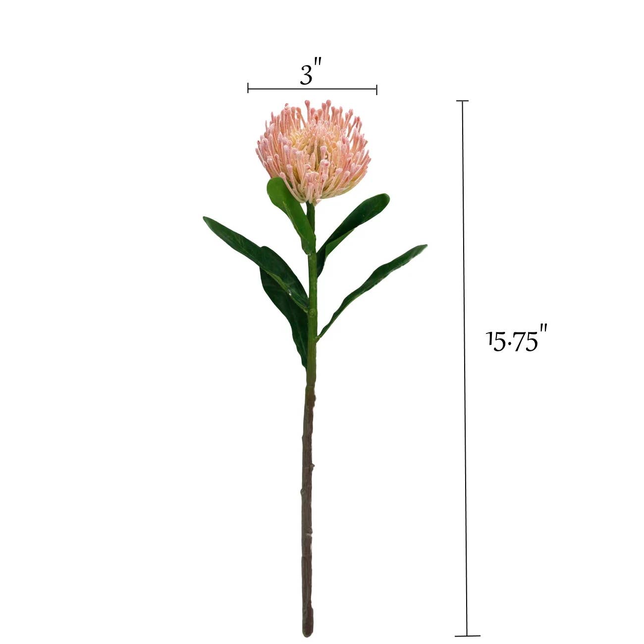 16" Artificial frosted needle pincushion protea
