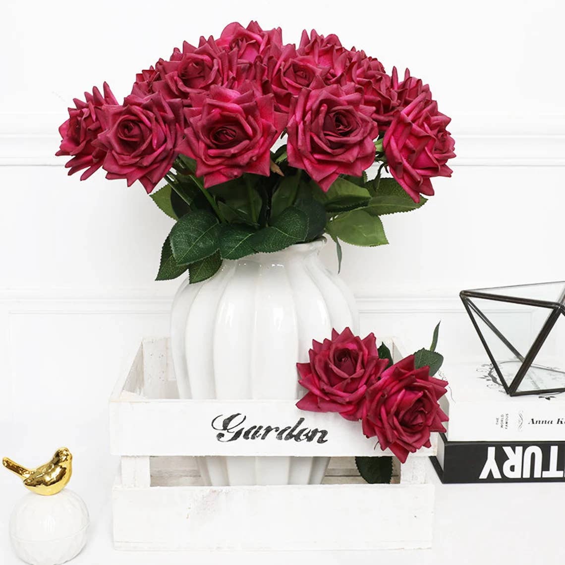 17"-real touch Rose stem