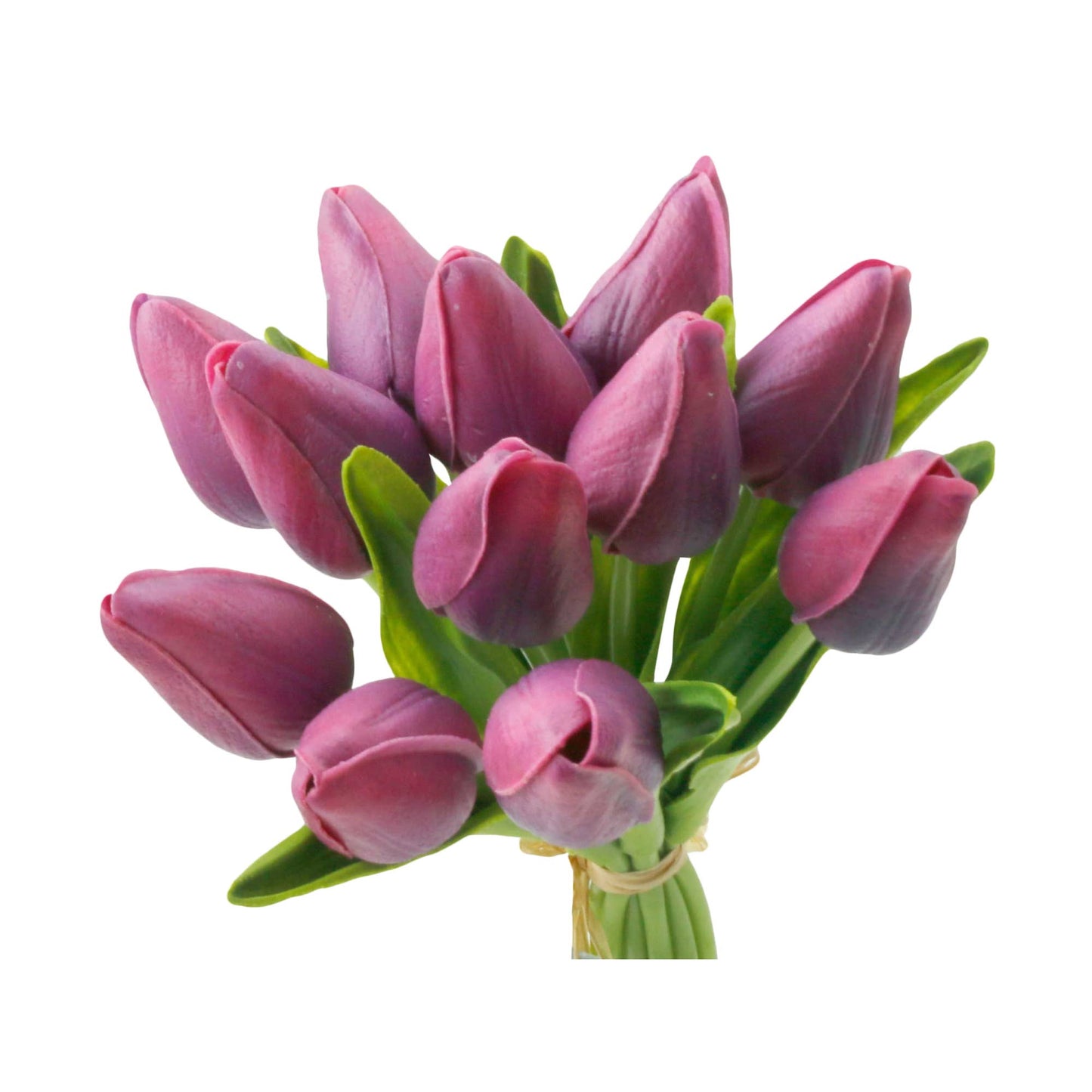 1 Dozen Real Touch Tulip Bud bouquet-13.25"