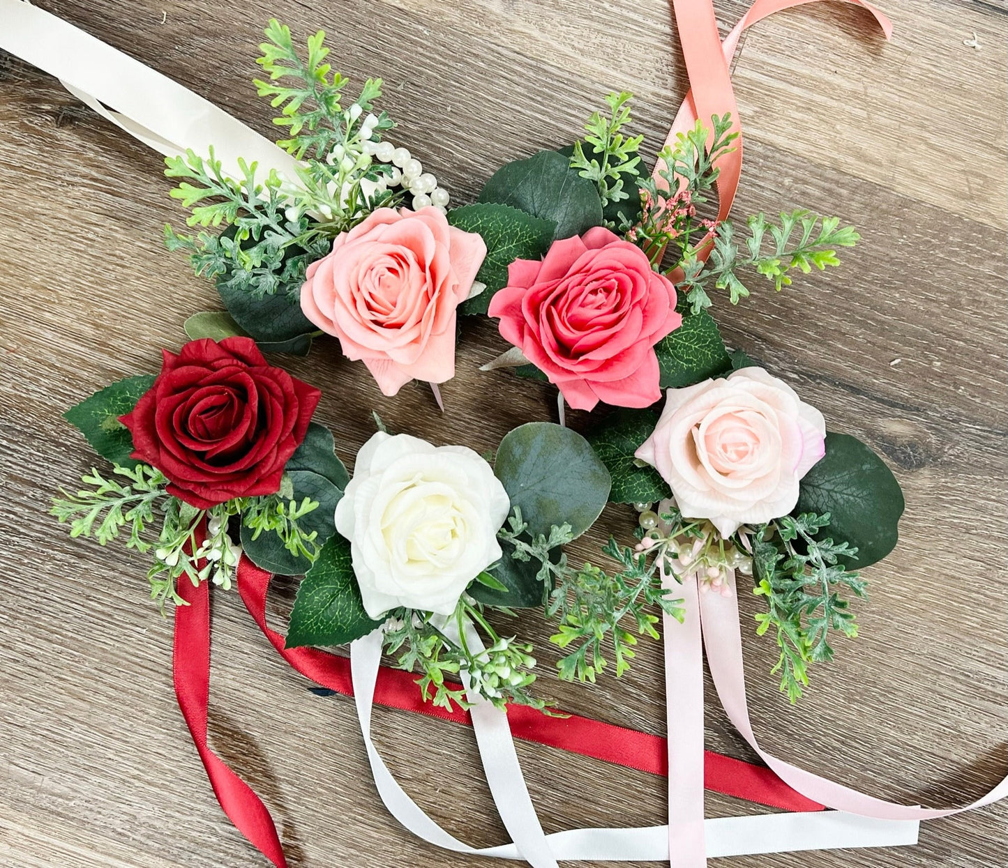 Customizable Lifelike Rose Corsage & Boutonniere Set for Special Occasions