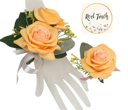 Orange Rose Corsage & Boutonniere Combo for Special Occasions