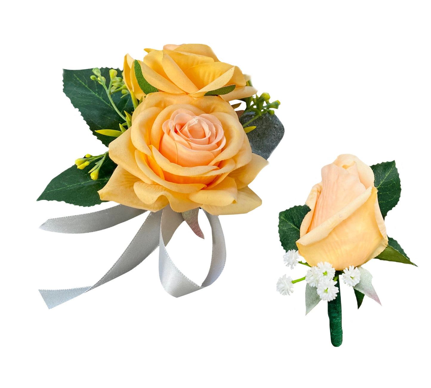 Orange Rose Corsage & Boutonniere Combo for Special Occasions