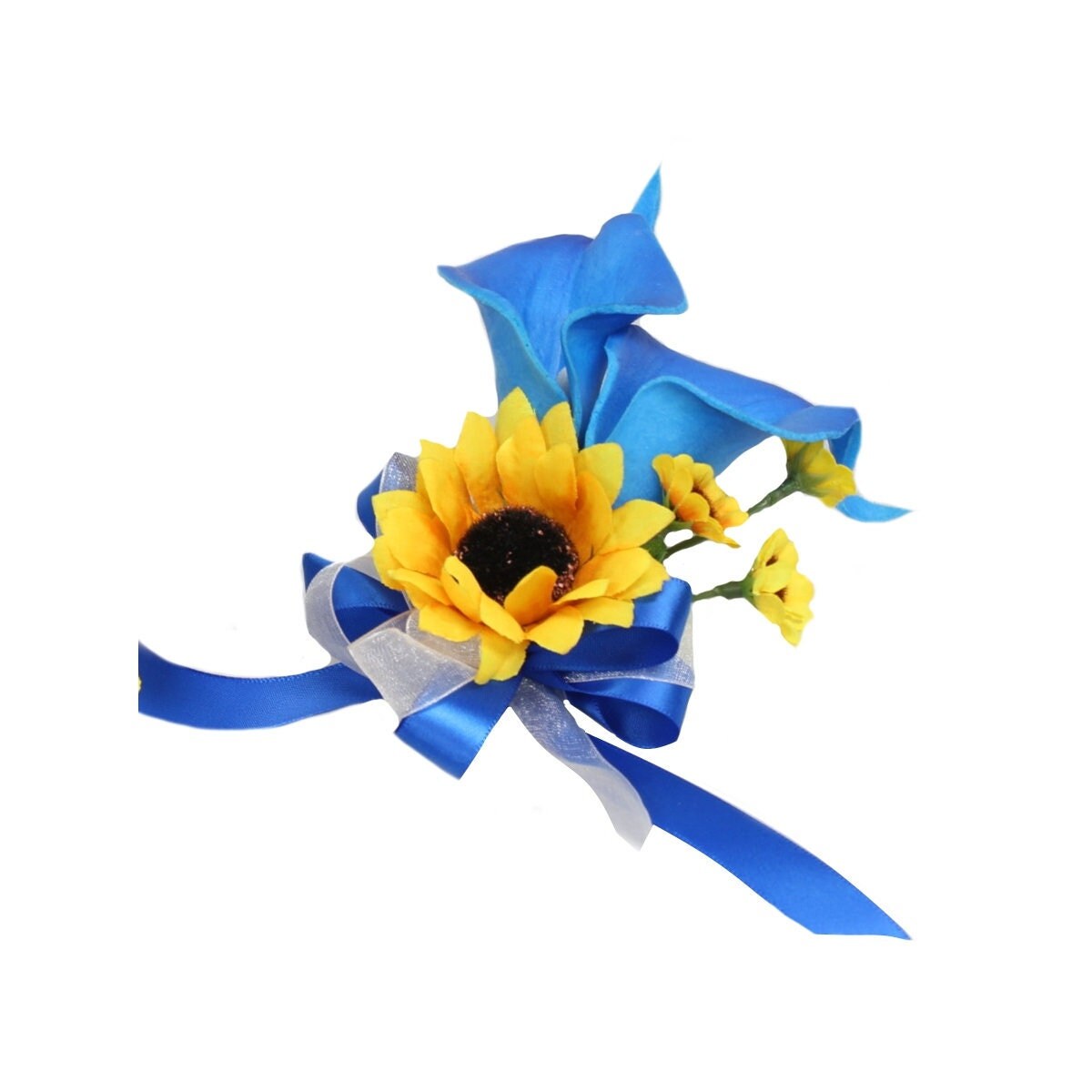 Elegant Sunflower & Calla Lily Corsage and Boutonniere Set - Personalizable