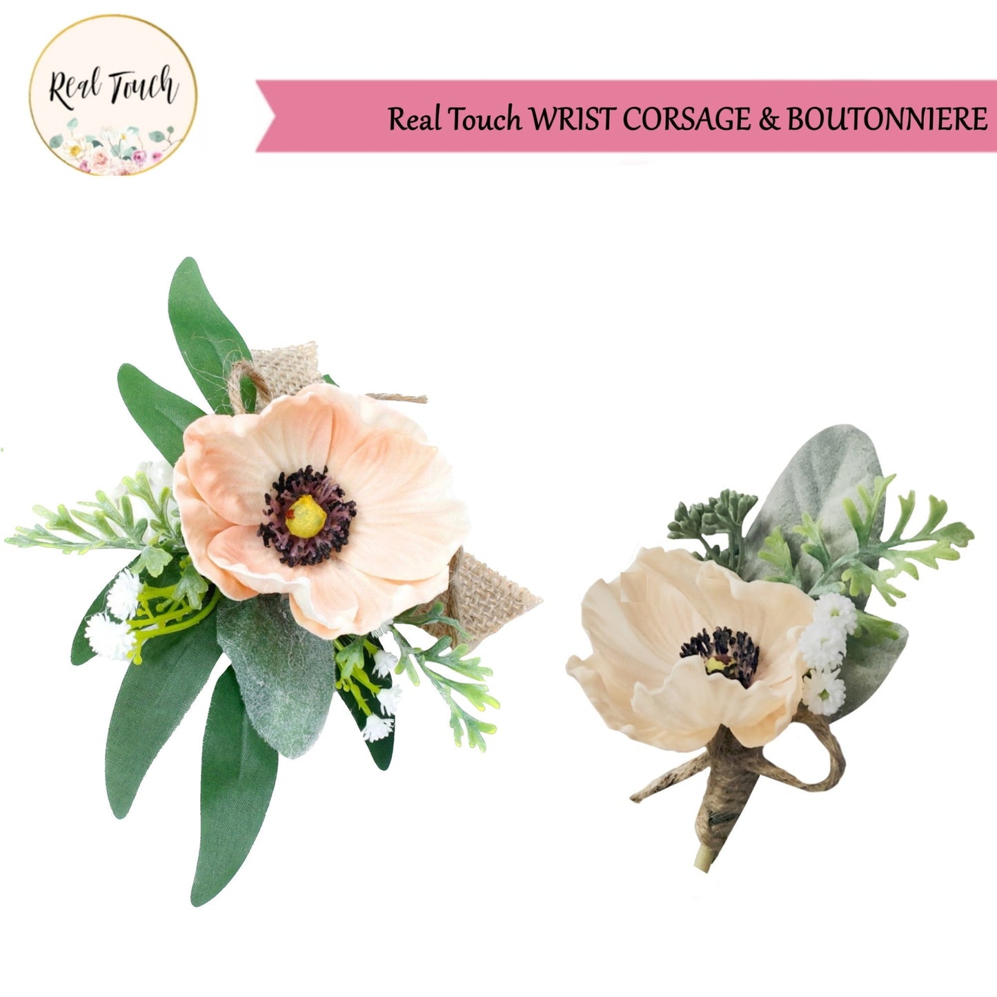 Elegant Faux Flower Corsage & Boutonniere Set for Special Occasions