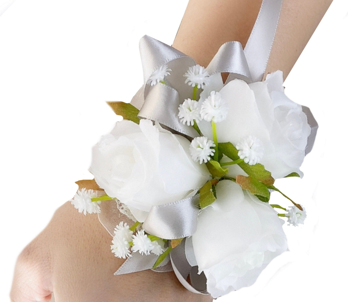 Elegant Personalized Silk Rose Corsage & Boutonniere Set - Choose Your Colors