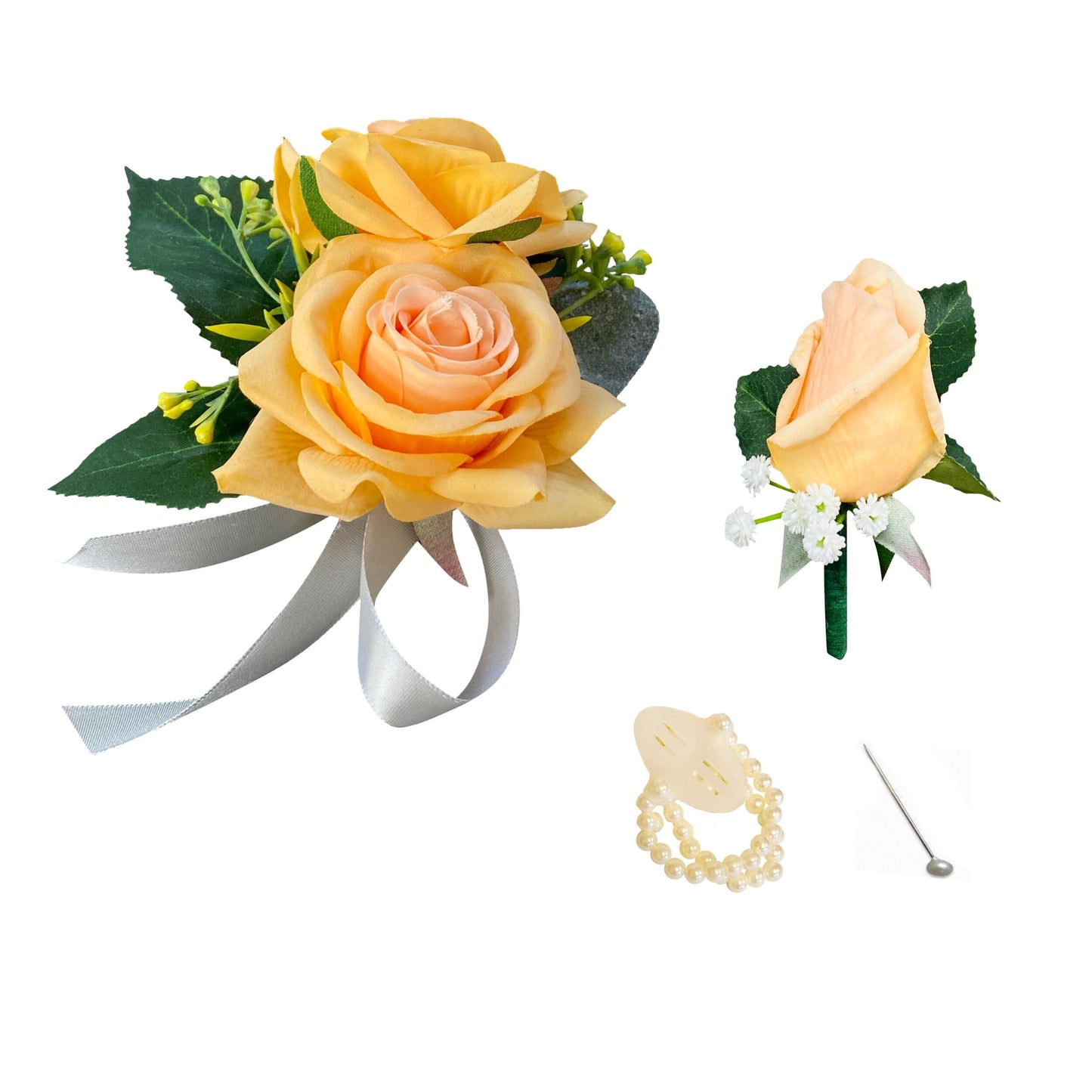 Orange Rose Corsage & Boutonniere Combo for Special Occasions