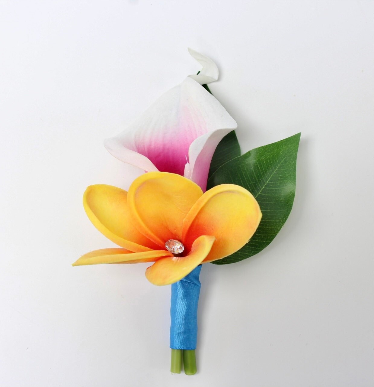 Lifelike real touch artificial Calla lily Plumerias Frangipani Boutonniere begonia orange