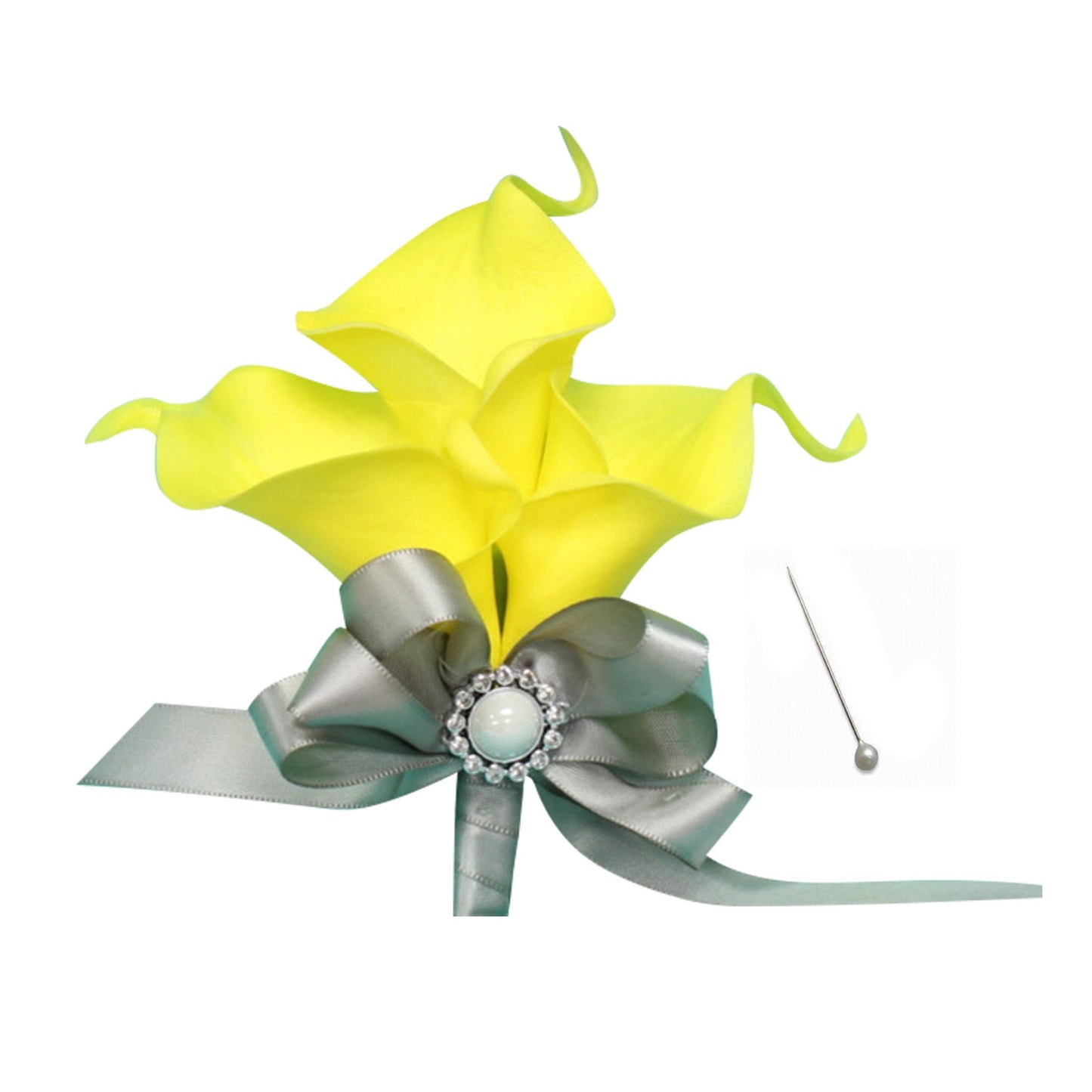 Elegant Real Touch Calla Lily Wedding Set - Customize Your Ribbon Color