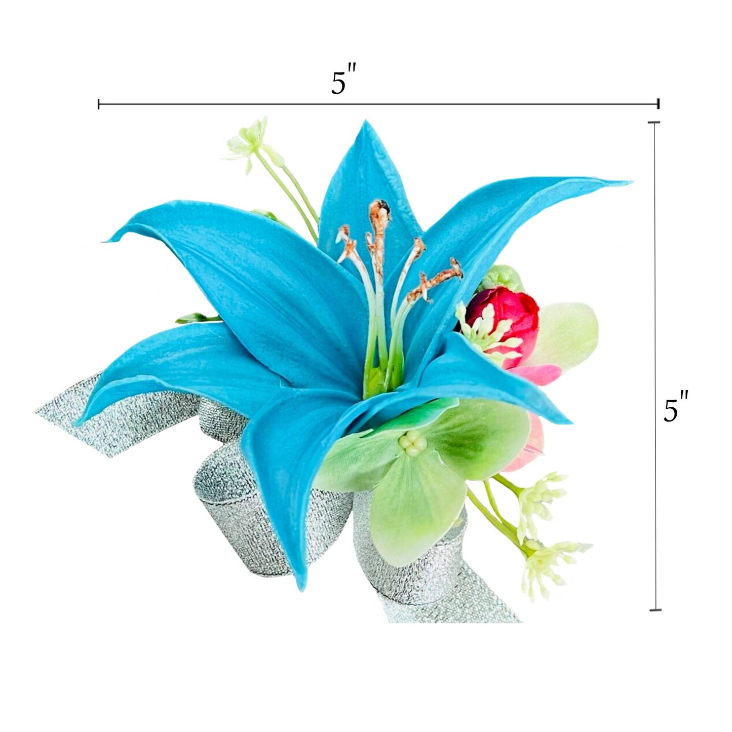Turquoise & Pink Floral Corsage Boutonniere Set - Elegant Wedding Accessories