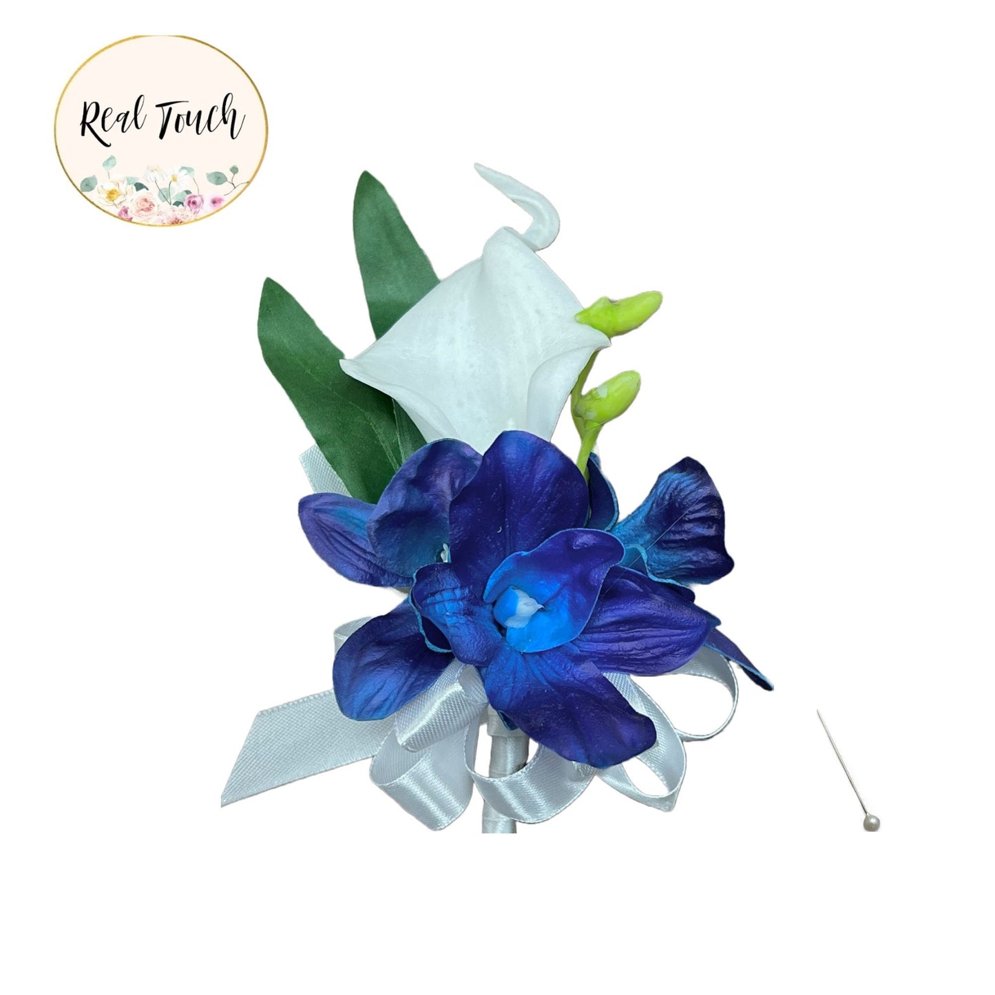 Elegant Orchid & Calla Lily Wedding Corsage and Boutonniere Set