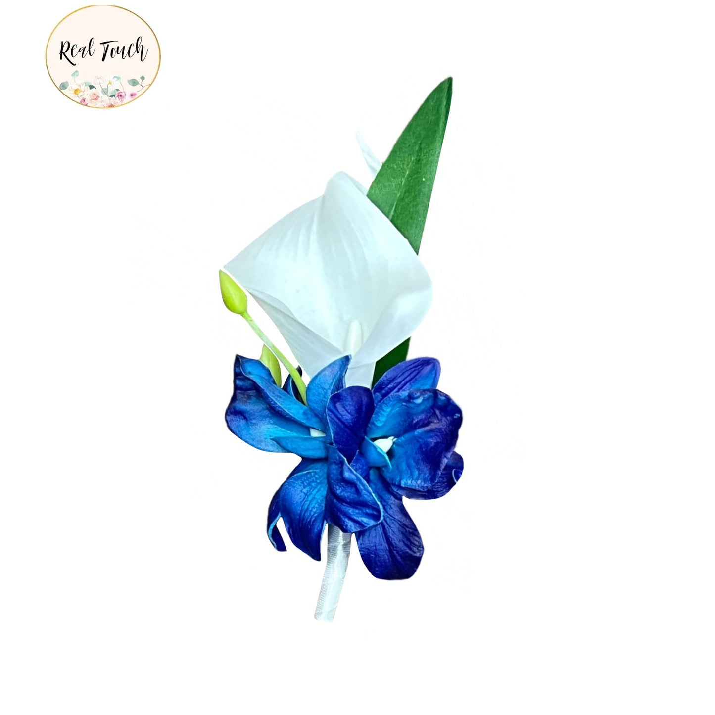 Elegant Orchid & Calla Lily Wedding Corsage and Boutonniere Set