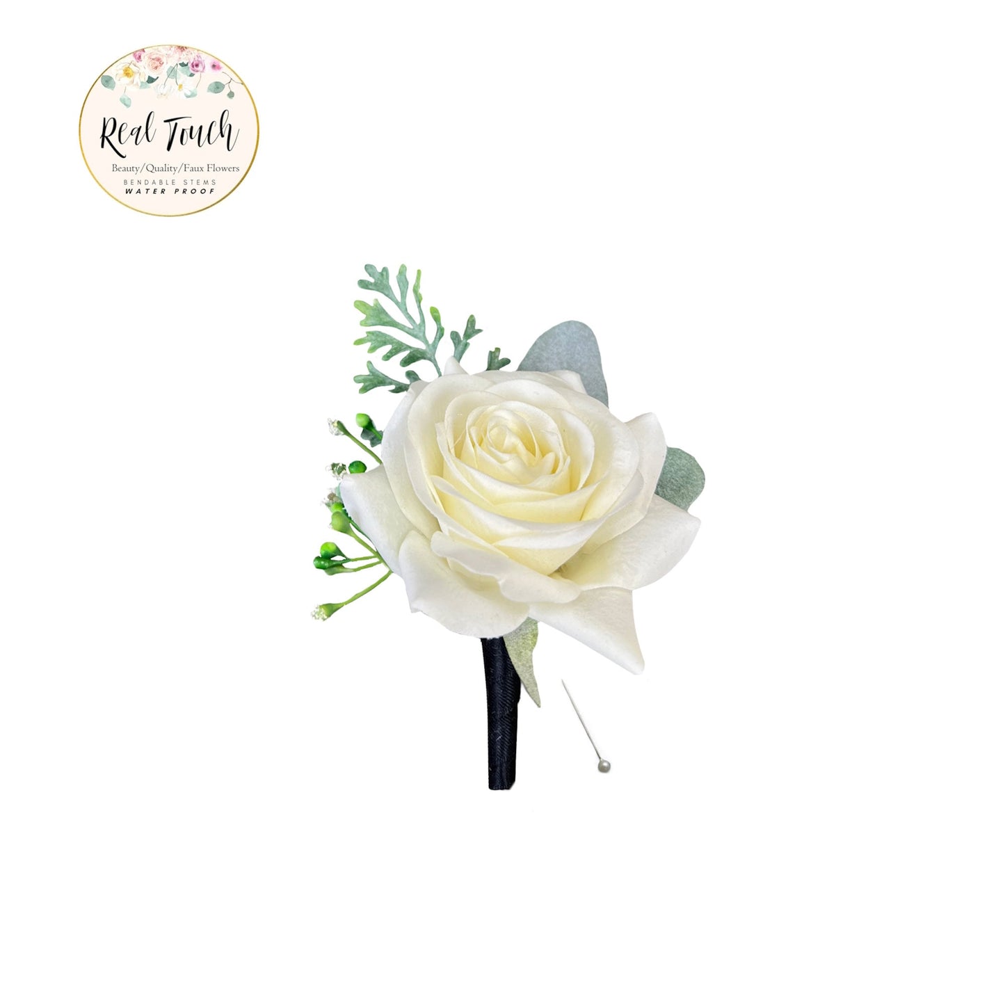 Luxury Real-Touch Rose Corsage & Boutonniere Set for Weddings & Proms