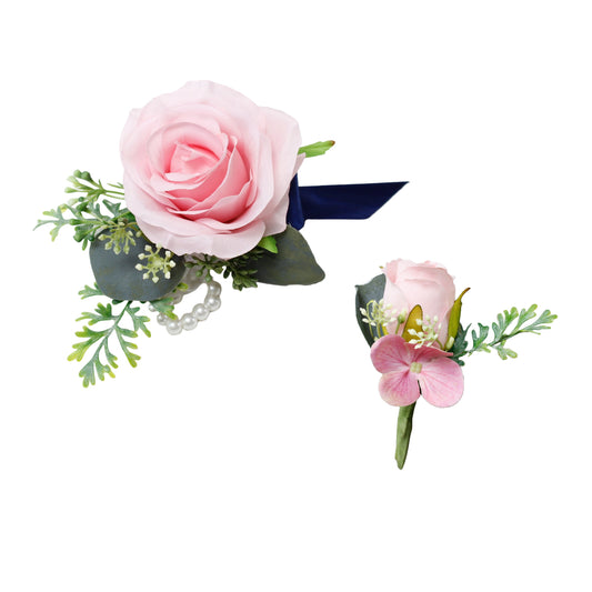 Sophisticated Pink Silk Floral Set for Special Occasions