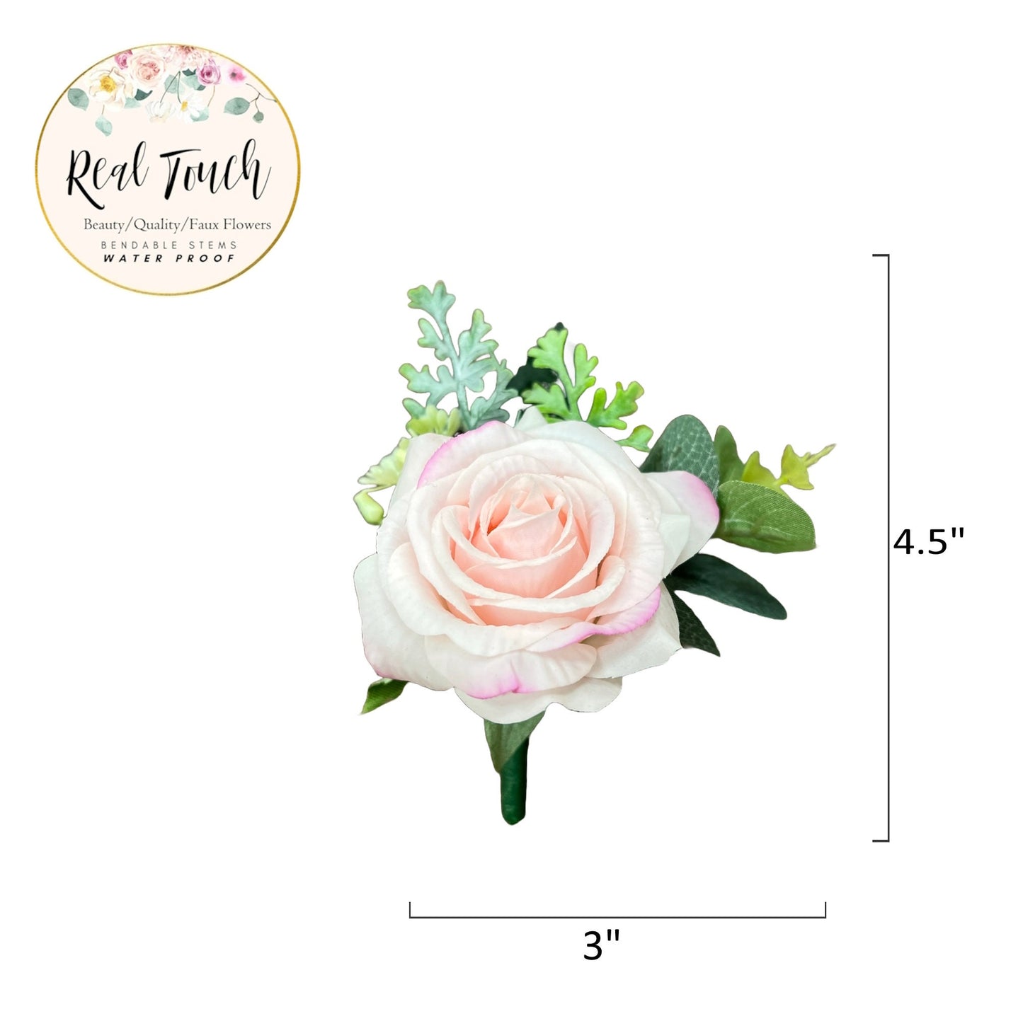 Elegant Pink Rose Corsage & Boutonniere Set with Eucalyptus