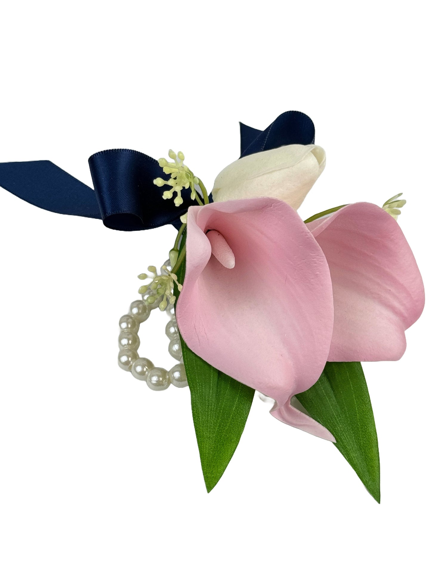 Luxury Artificial Calla Lily & Tulip Corsage/Boutonniere Set for Special Occasions