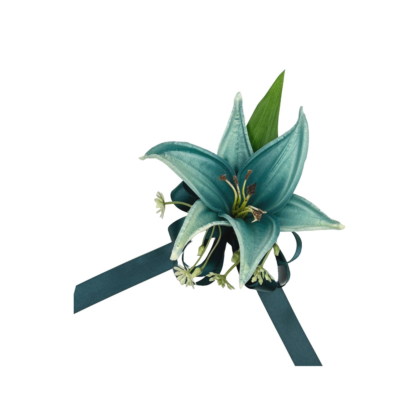 Elegant Teal & Picasso Corsage and Boutonniere Set for Special Occasions