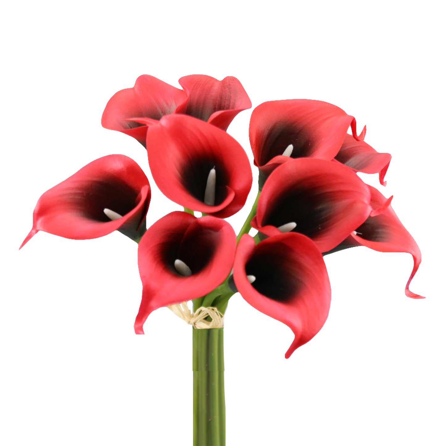10-stem Calla Lilies-13" Real Touch-Red color palette