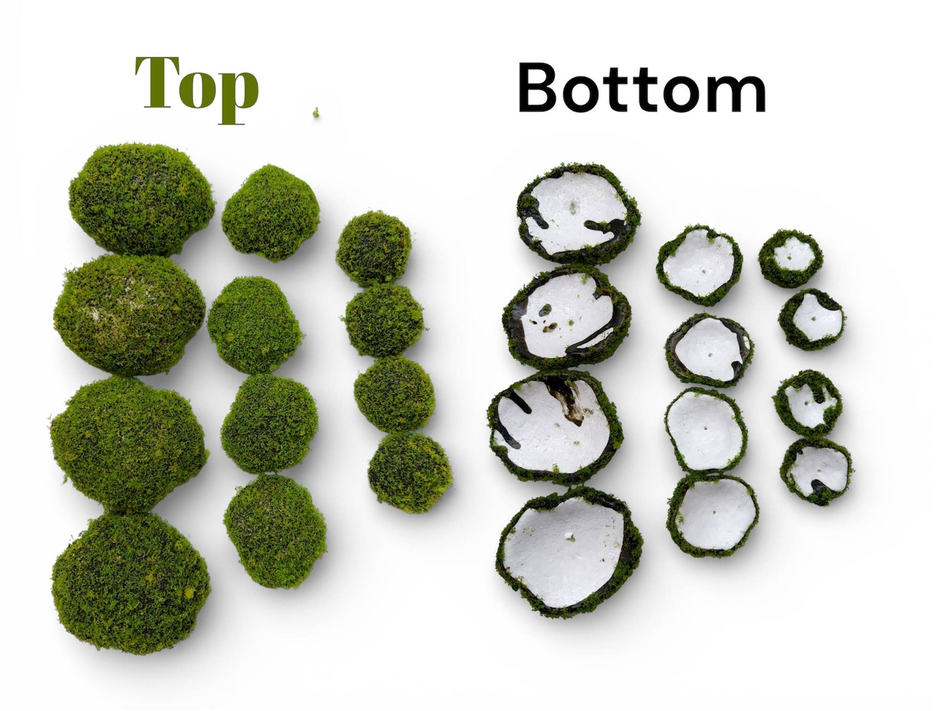 Assorted Sizes (Pack of 12)Artificial Petite Moss Dome Set