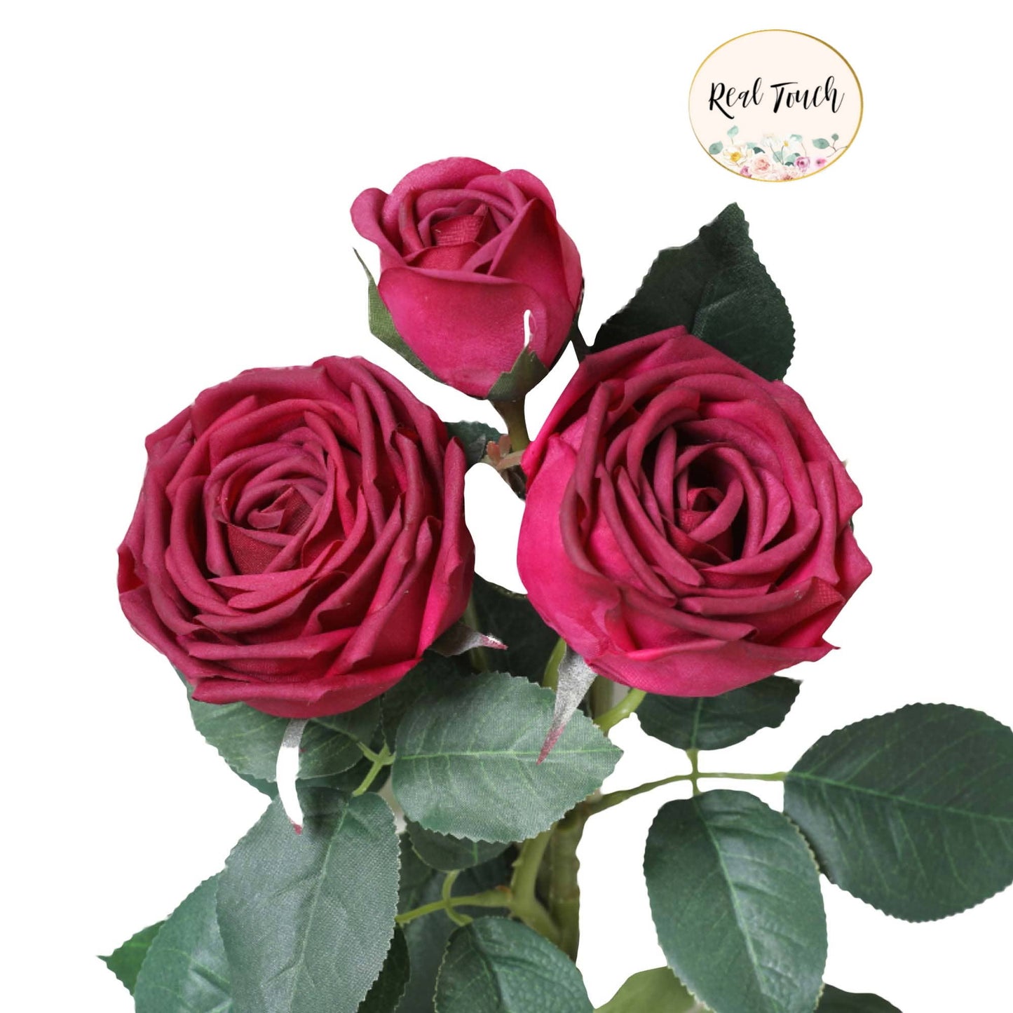 28.75"-Long Lush Elegant large bloom Real Touch Cabbage Rose