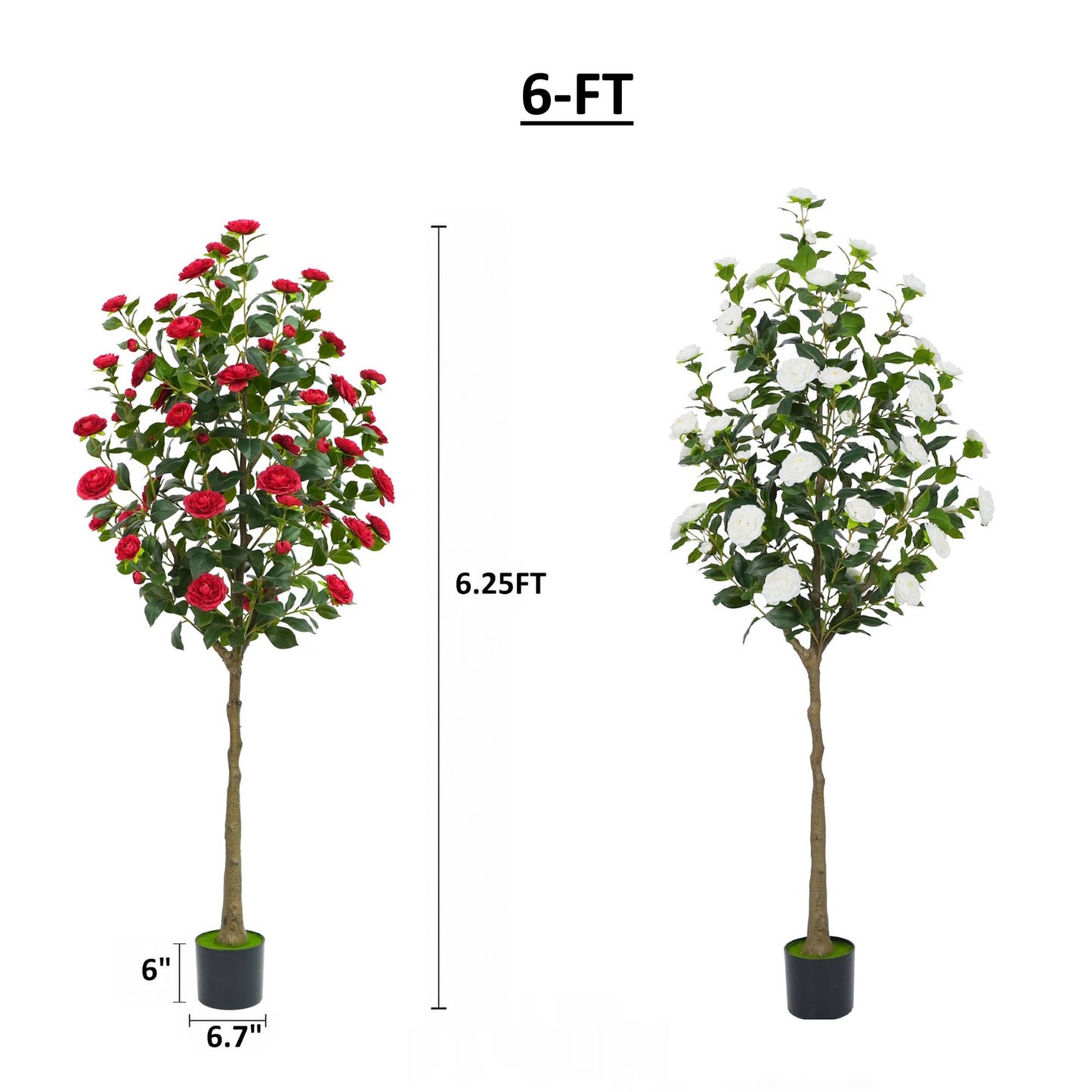  Artificial Camellia Tree with Polyester Flowers  Real Touch
