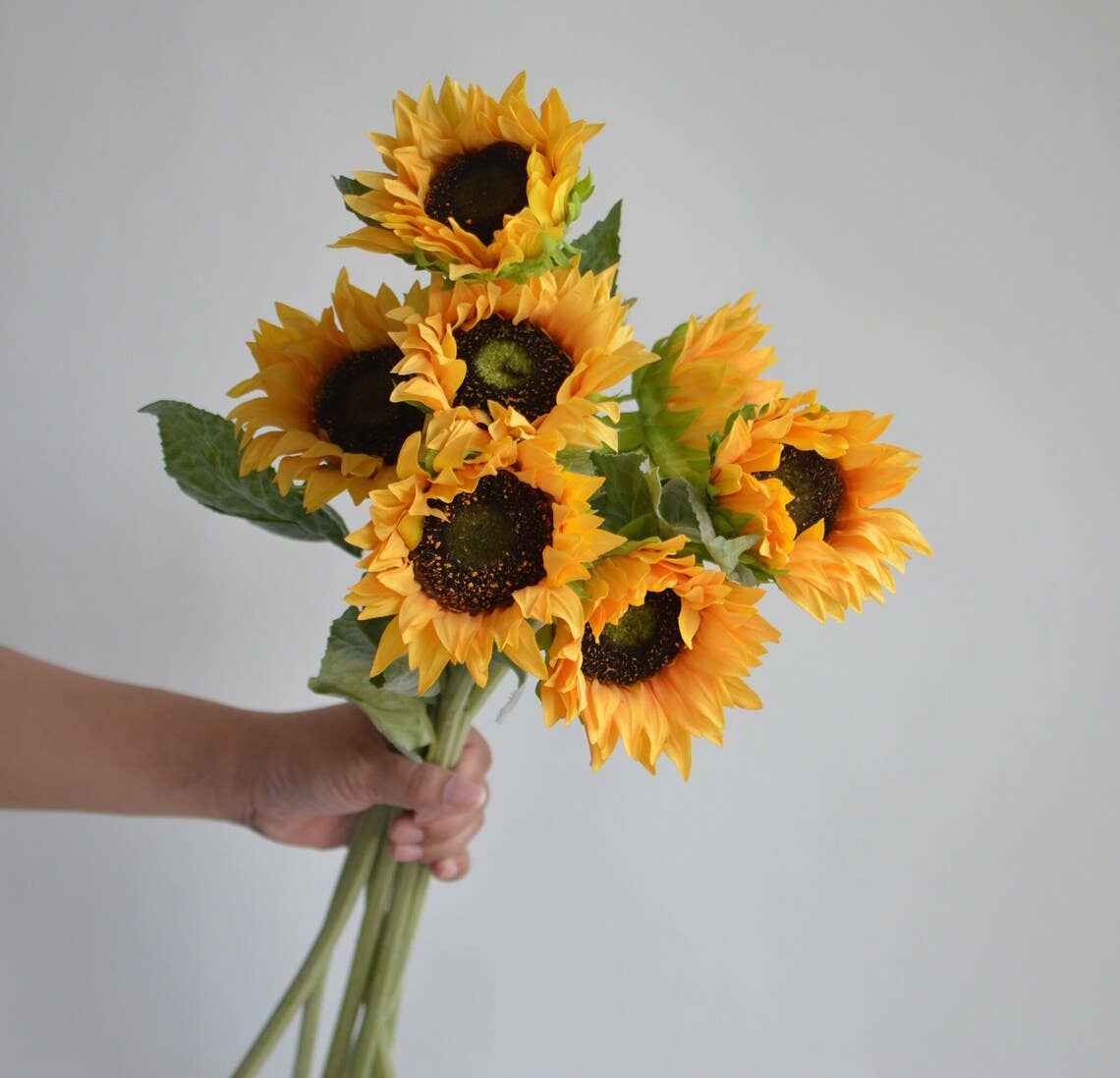 27.5"-Lux Collection-Moisturized Real Touch Sunflower Stem