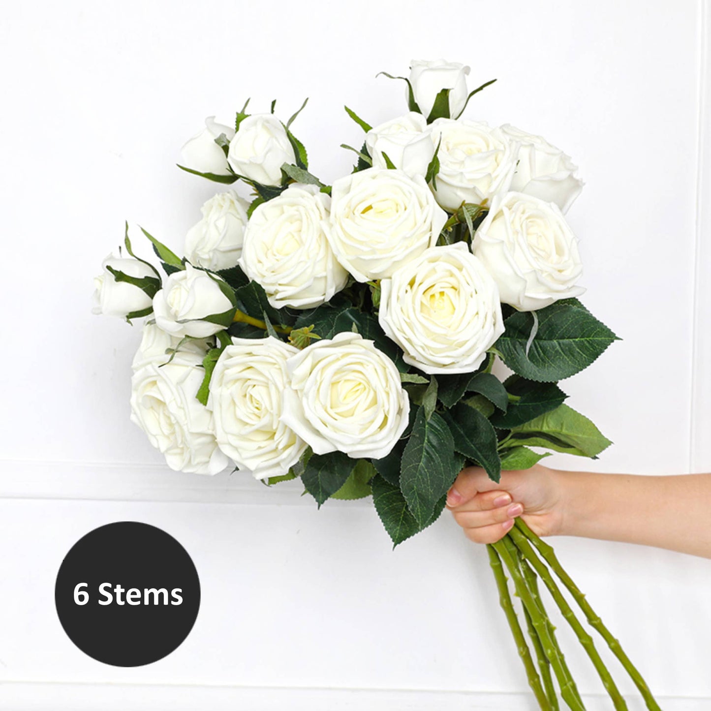 28.75"-Long Lush Elegant large bloom Real Touch Cabbage Rose