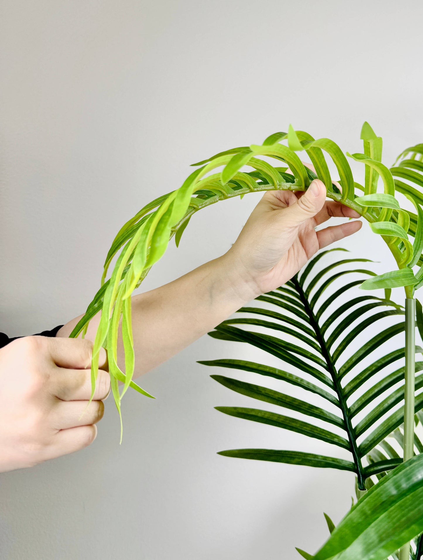 58"-Potted Lush Green Artificial Palm Tree-15 Large Leaves