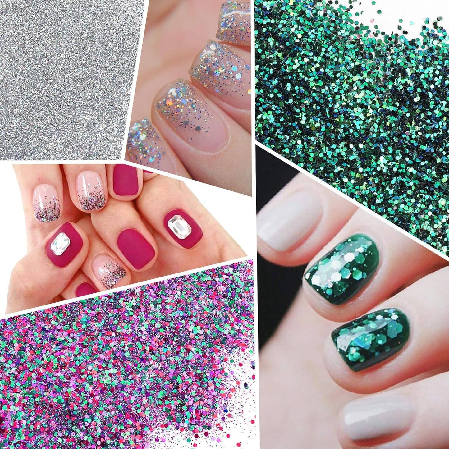 Box of 6 colors-Holographic Chunky Glitters Palette