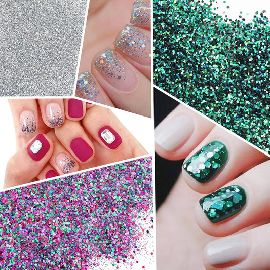 Box of 6 colors-Holographic Chunky Glitters Palette