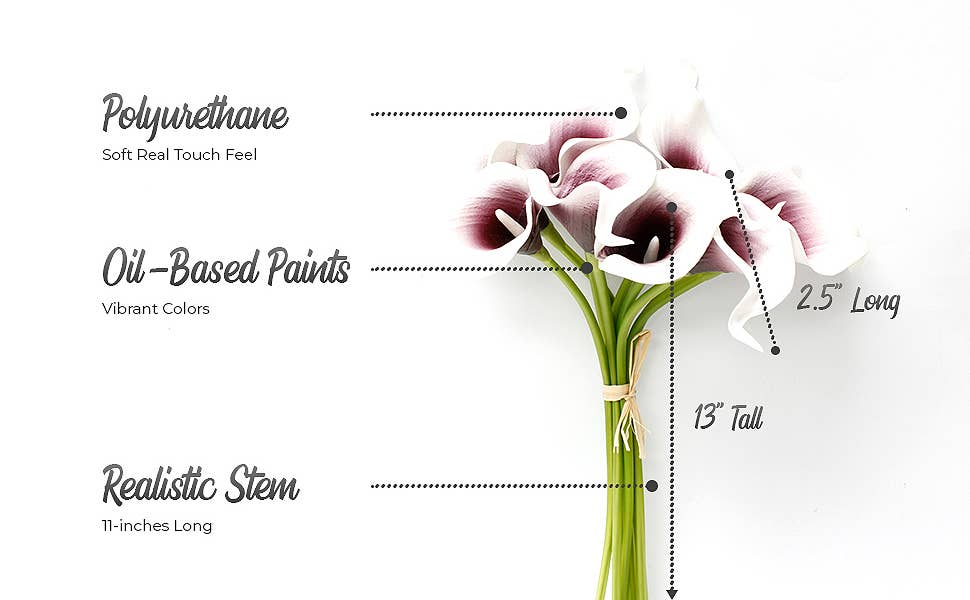 14"-Pack of 10 stems-real touch calla lily small bloom