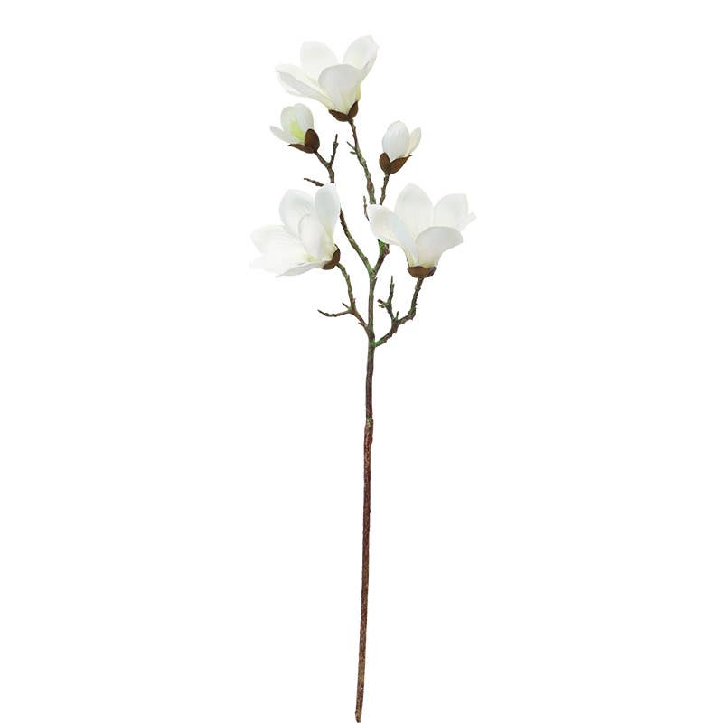 28.5"-Premium 5-bloom Faux Magnolia-Moisturizing Coating