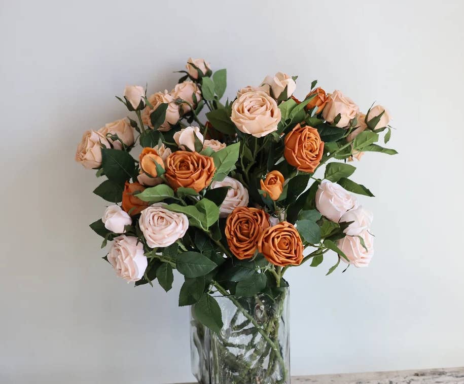 28.75"-Long Lush Elegant large bloom Real Touch Cabbage Rose