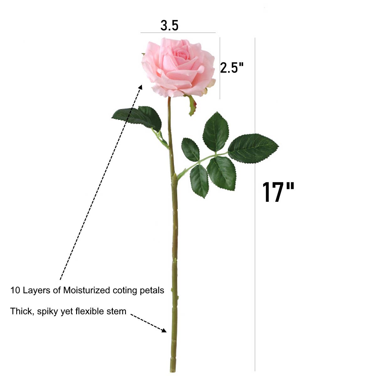 17"-Real Touch Artificial Ingrid Bergman garden Rose 
