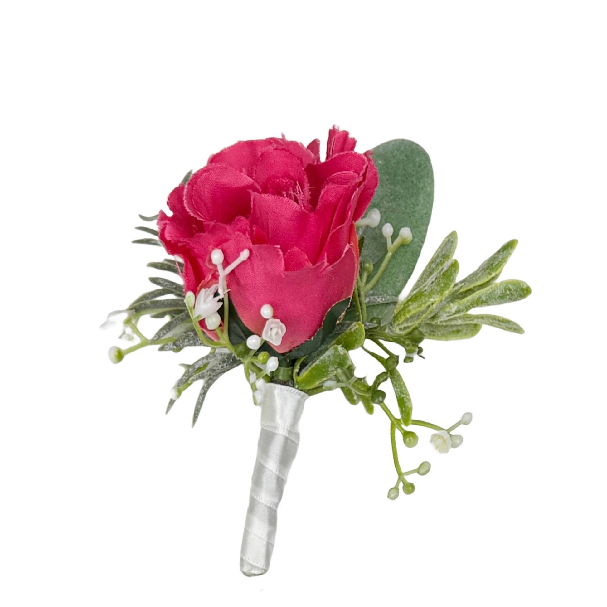 35Colors-Ready to use-Classic Faux Rose Boutonniere-Clip&Pin