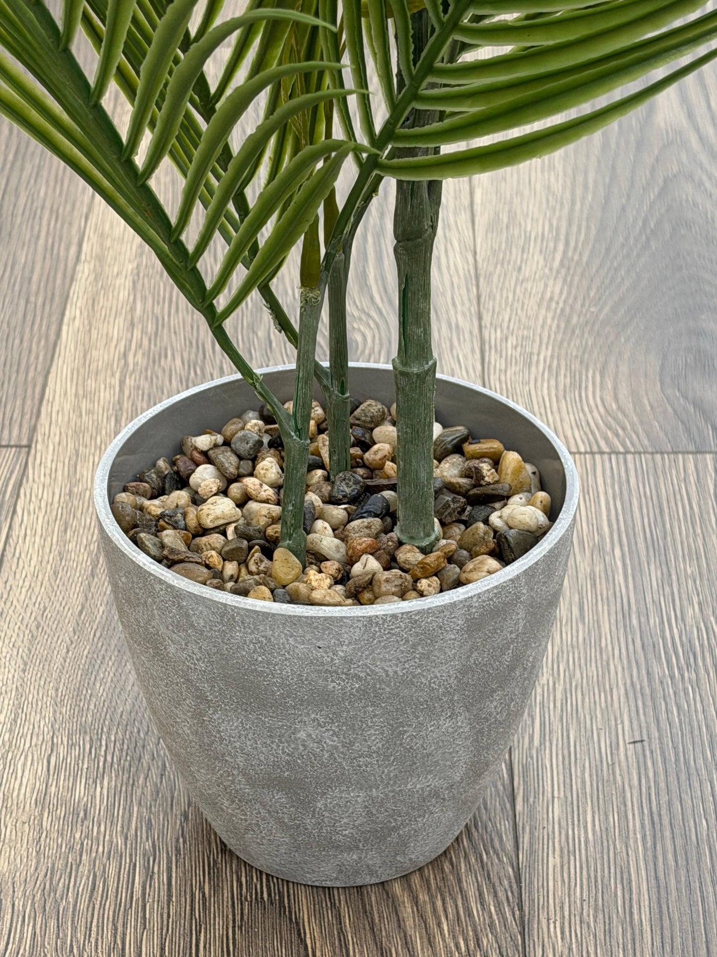 29” Artificial Palm Plant in Ceramic-Look plastic Pot