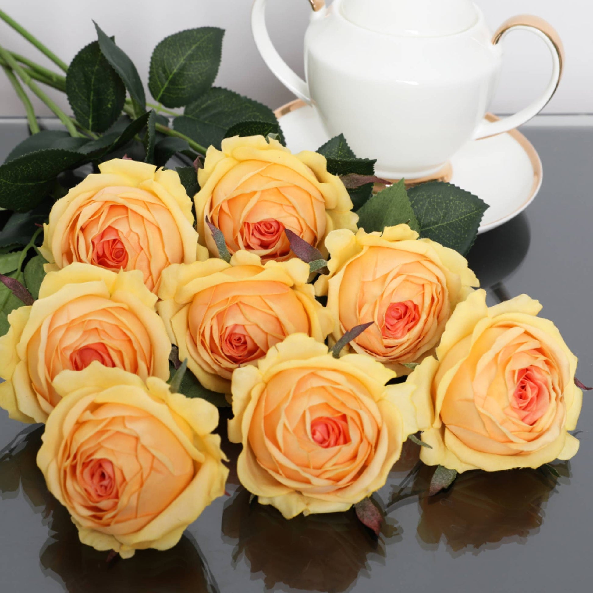 17"-Ultra Realist Real touch Cabbage Rose-Artificial 