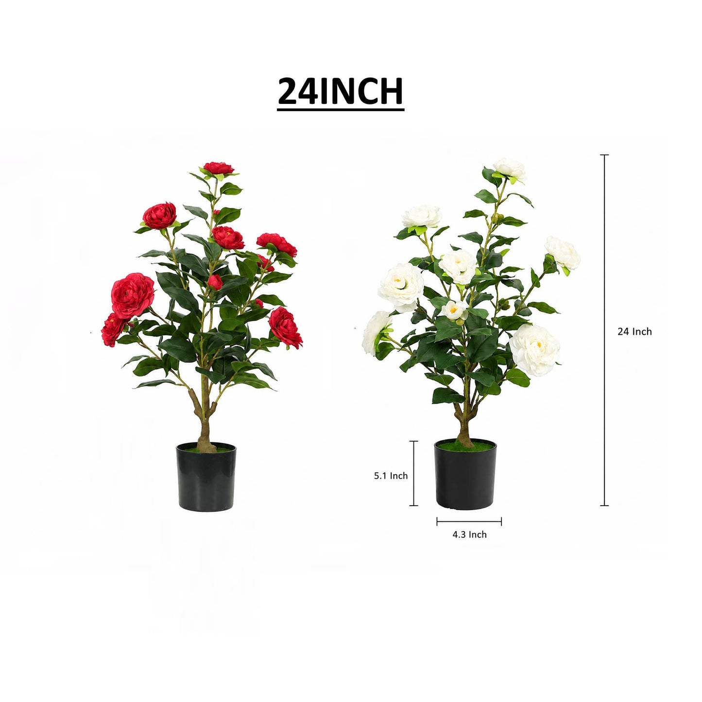  Artificial Camellia Tree with Polyester Flowers  Real Touch