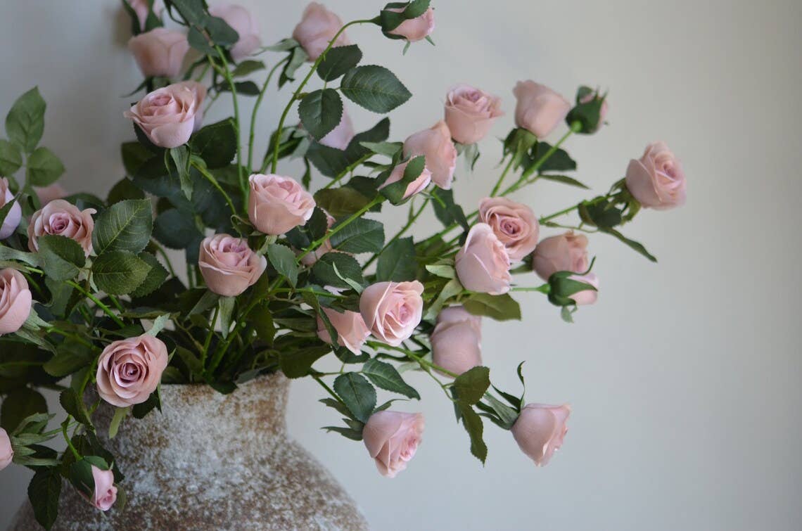 29"-Real Touch Artificial Rose Stem-6 blooms