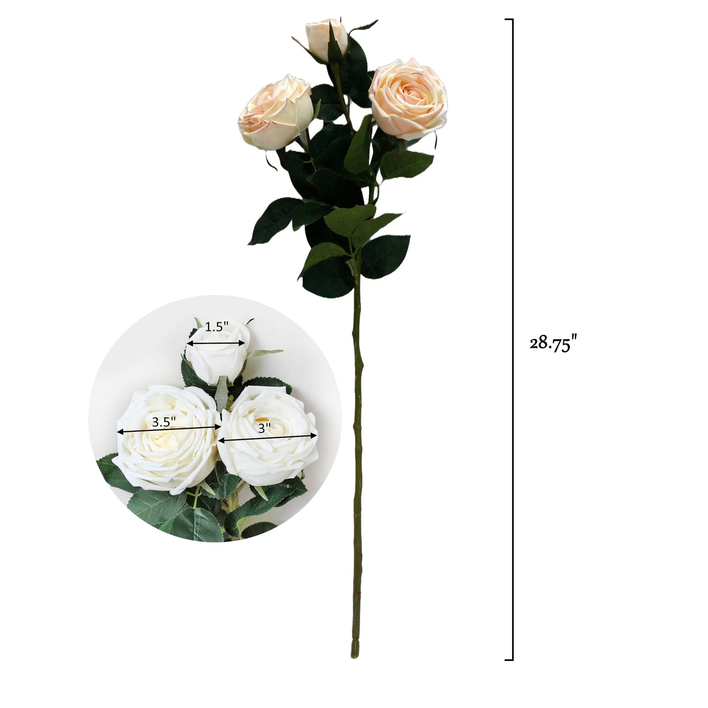 28.75"-Elegant Fall theme Real Touch Cabbage Rose 
