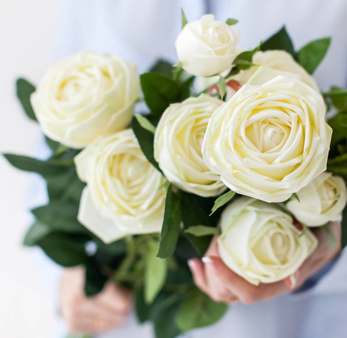 28.75"-Long Lush Elegant large bloom Real Touch Cabbage Rose